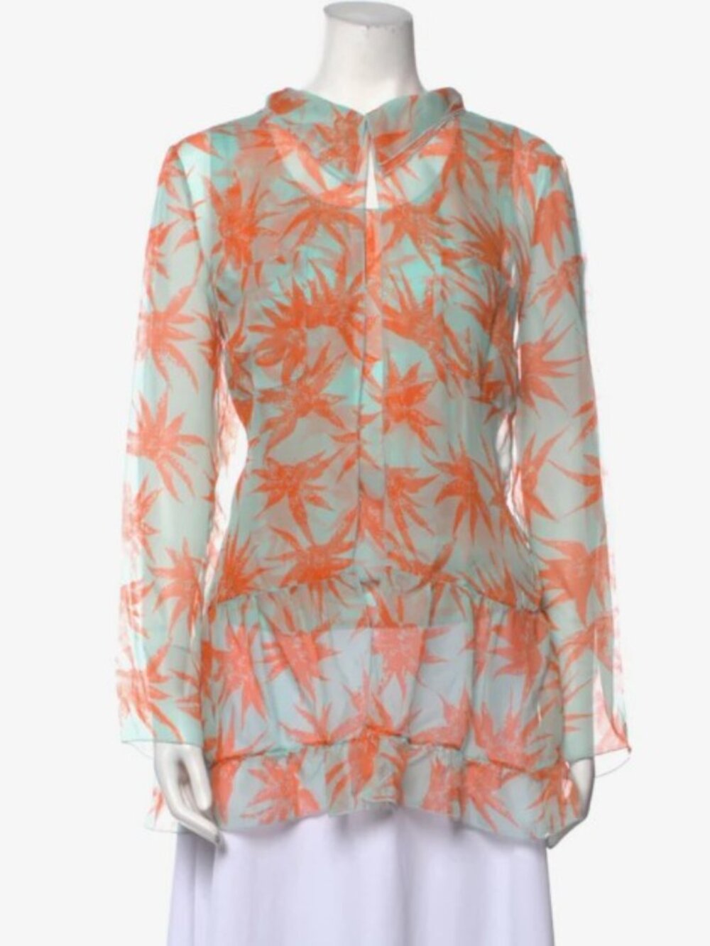 Chanel Mint Orange Vintage 2000 Blouse Set 12 44